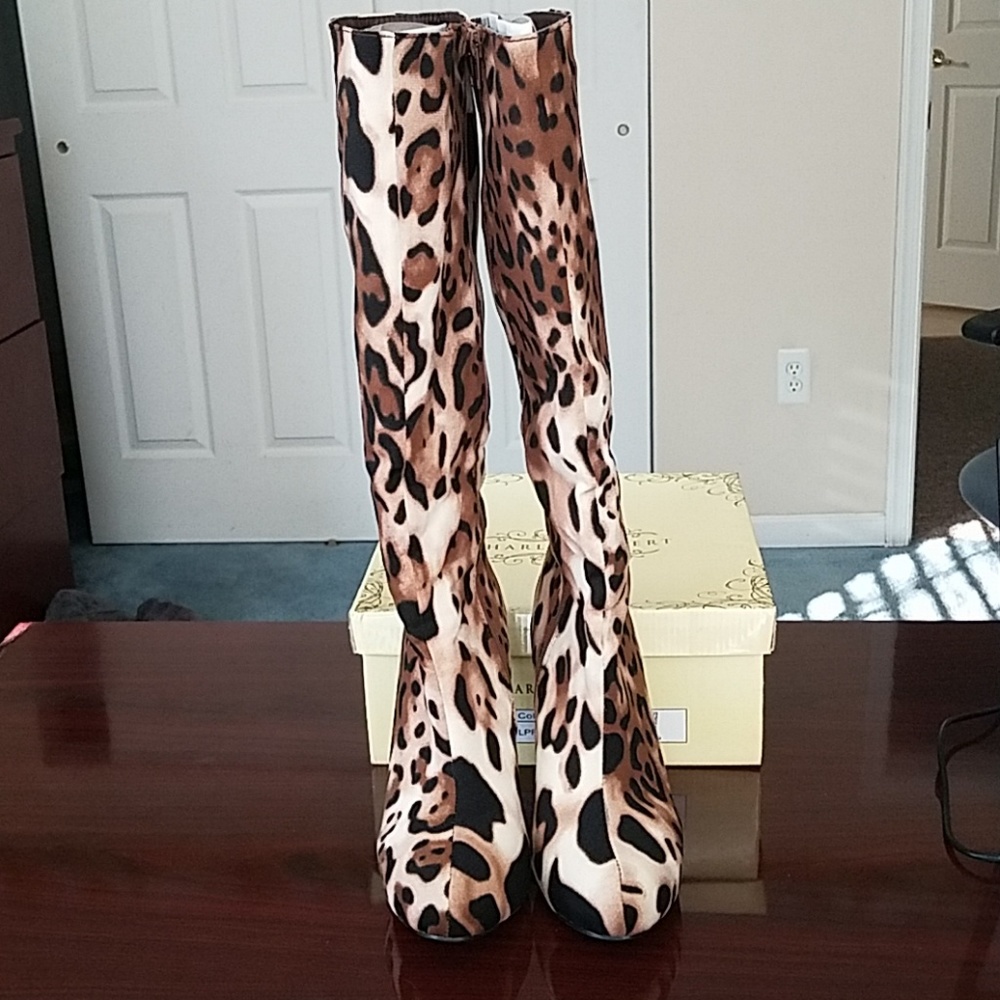Charles Albert Leopard Print 4.5" Heeled Boots